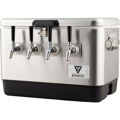 stainless steel beer box|KOMOS® Stainless Steel Jockey Box (4 Tap) .